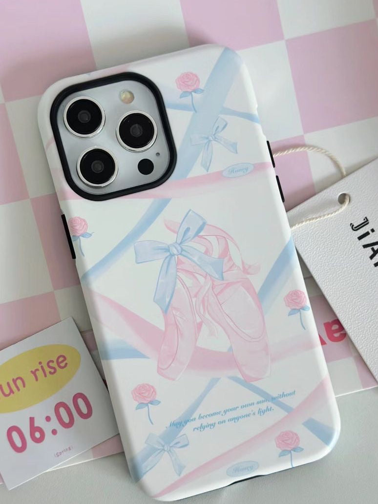 Pastel Ballet Shoes iPhone Case – Cute Ribbon Aesthetic