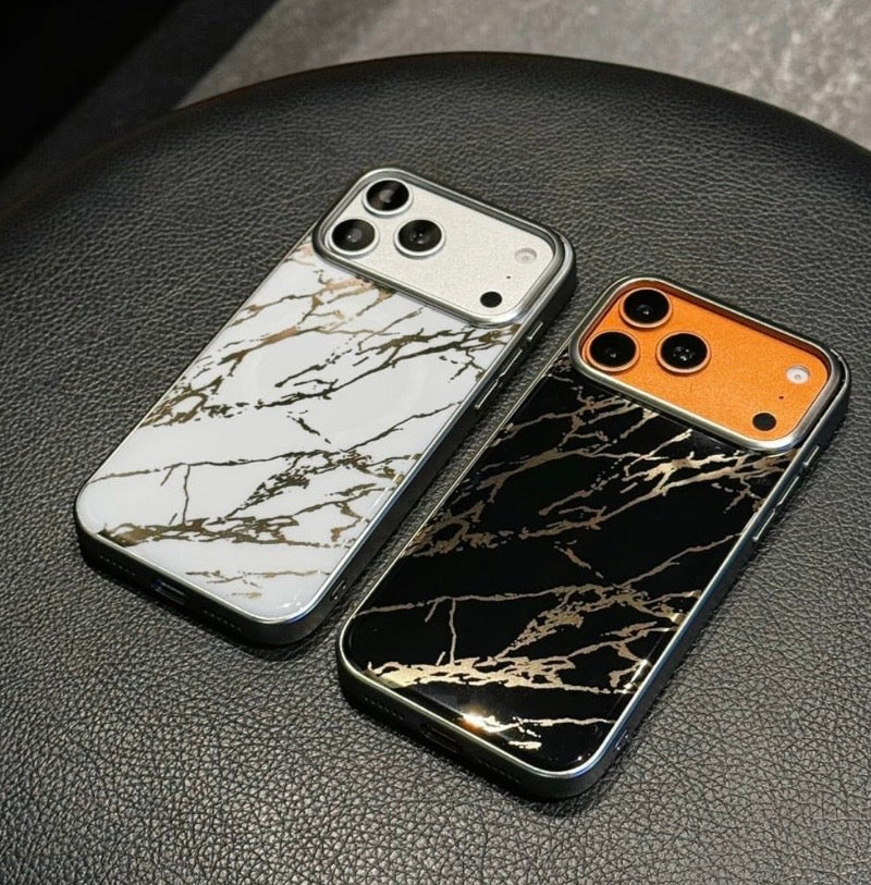 Iphone electroplated marble design case
