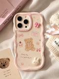 Teddy Bear "Happy Day" iPhone Case | 3D Bow + Bunny Aesthetic Cover