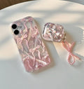 Pink Bow Pearl iPhone Case | Coquette Iridescent Aesthetic Cover