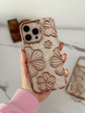 Luxury bling glitter flower case