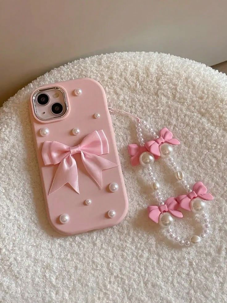 Pink Bow Pearl iPhone Case |