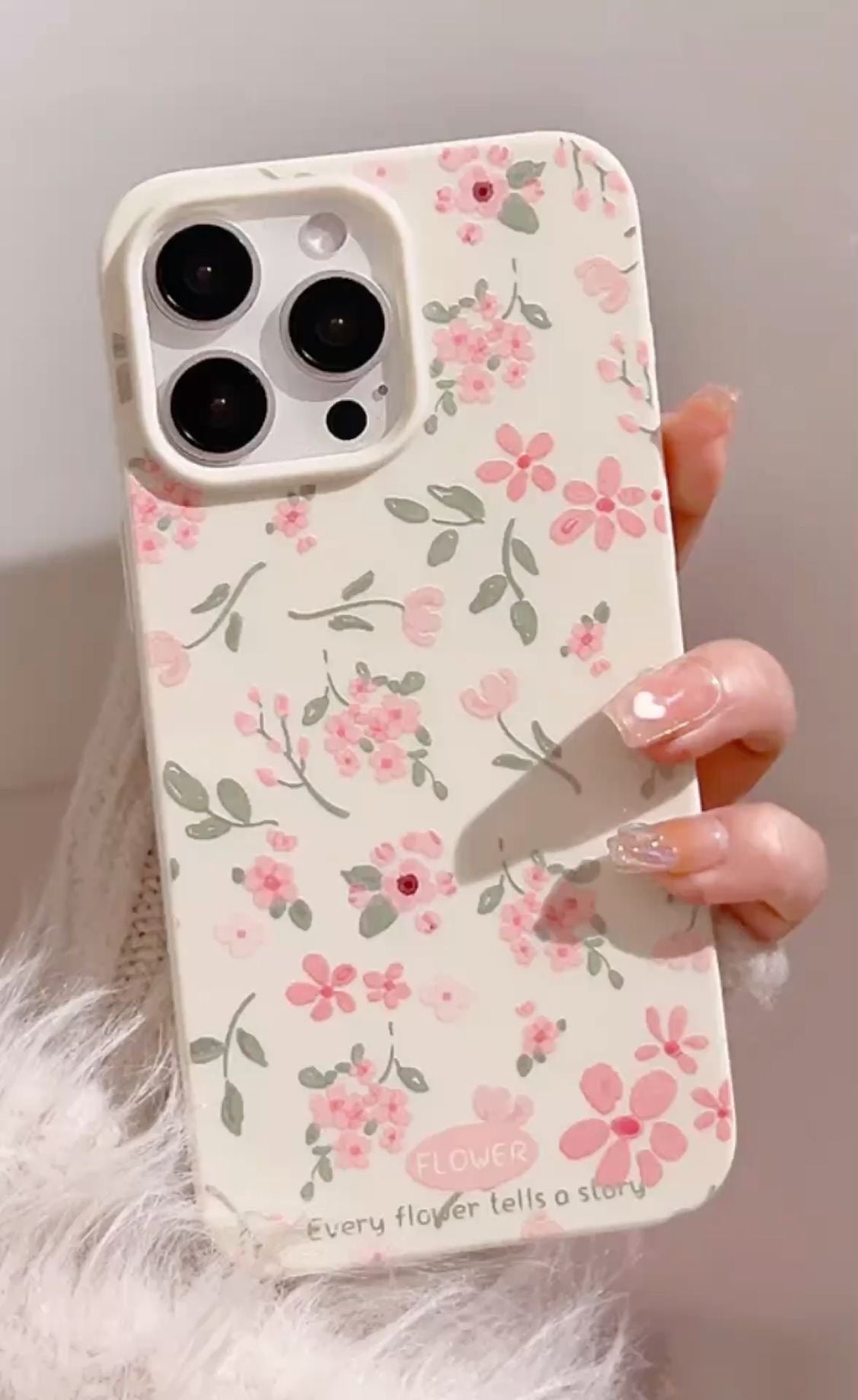 Pink Floral iPhone Case | "Every Flower Tells A Story" Aesthetic Cover