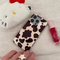 Chocolate Cow Print iPhone Case | Brown Cream Glossy Y2K Aesthetic Phone Cover