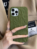 Olive Green Textured iPhone Case