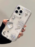 Celestial Glitter Star iPhone Case | 3D Charms Clear Aesthetic Phone Cover