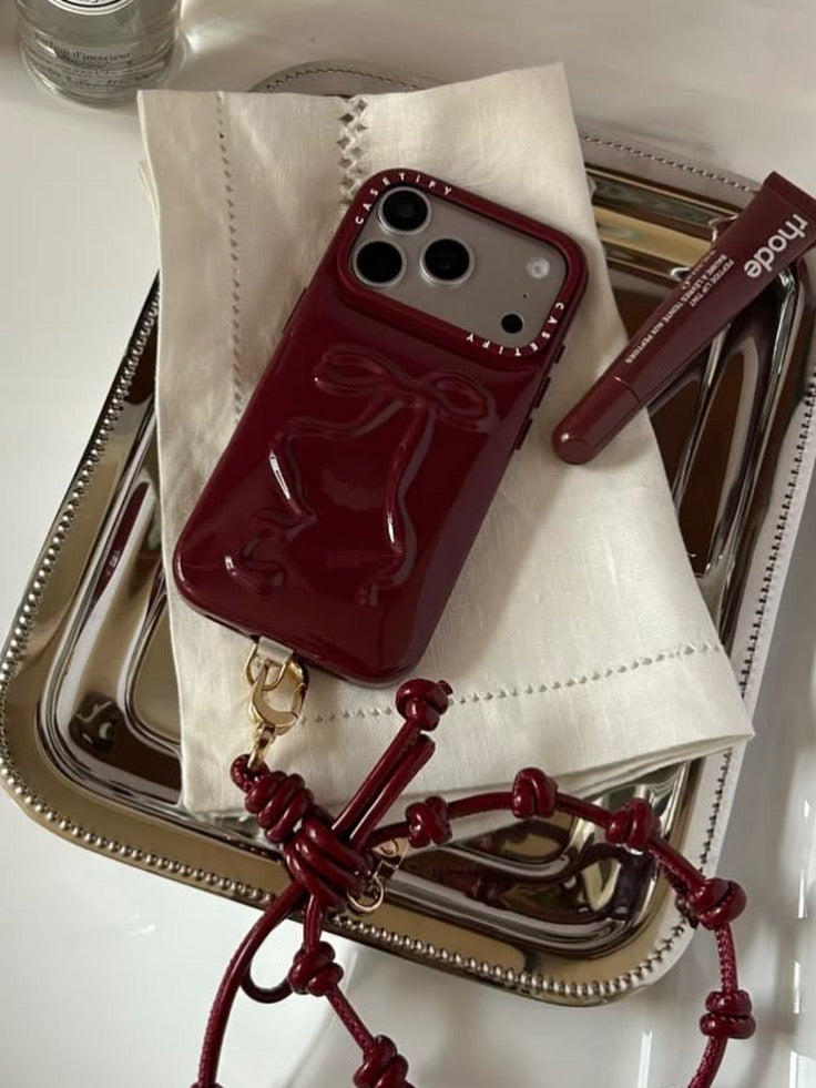 CHERRY RED BOW CASE 🍒🎀